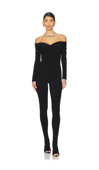 Off Shoulder Sweetheart Catsuit With Footie | Revolve Clothing (Global)
