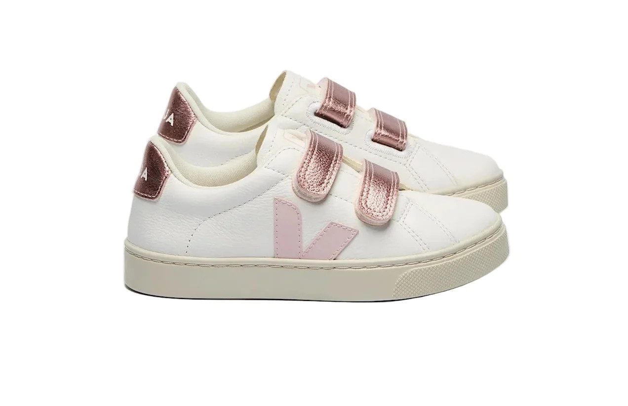 Veja Esplar Leather Sneakers- White Petale Nacre | JoJo Mommy