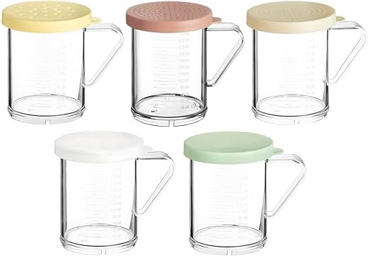 OCS Parts Set of Five 10 OZ Shakers with Colored 1 MM - 7 MM Lids | 3.75" Plastic Shakers with Ou... | Amazon (US)