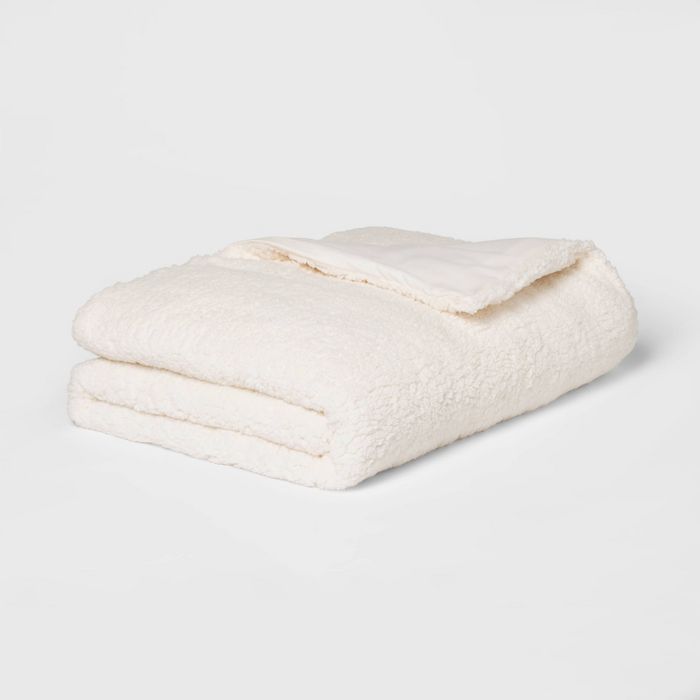 50" x 70" Sherpa Weighted Blanket with Removable Cover - Room Essentials™ | Target