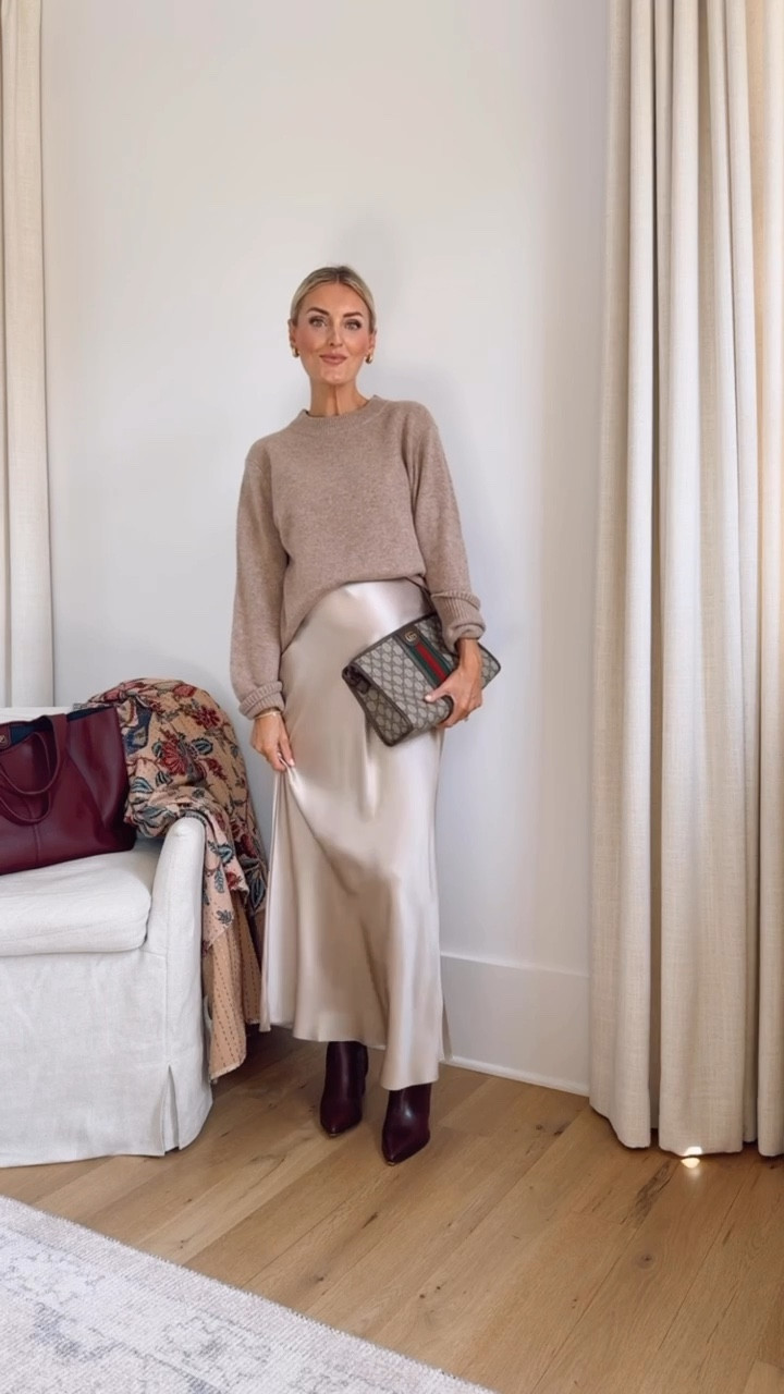 This sweater is the only one you need this season! Endless ways to style & the material is so soft! This would also make a great gift for moms, daughters, mother-in-laws, sisters, grandmothers, etc.! Wearing size small. 

Loverly Grey, Quince, cashmere sweater, neutral sweater, neutral outfit ideas, slip skirt, satin skirt, maxi skirt, fall fashion, fall outfit ideas, gift guide, gift ideas 

#LTKGiftGuide #LTKHoliday #LTKStyleTip