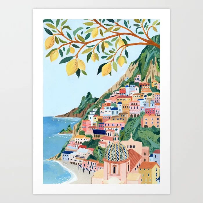 Positano, Italy Art Print | Society6