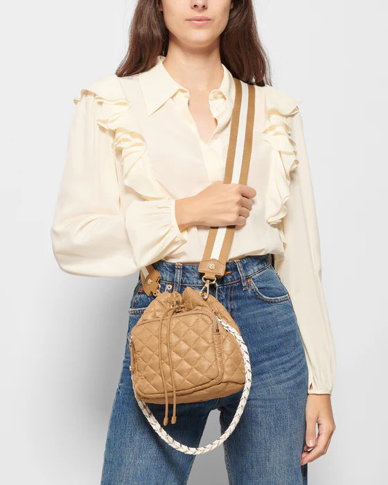 Caramel Crosby Drawstring Bucket Bag | MZ Wallace