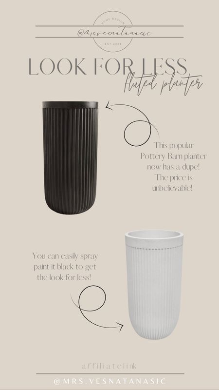 The super popular Pottery Barn planter now has a dupe! The price is unbelievable! It comes in white but you can easily spray paint it black to get the same look. 

Fluted planter. At home. Pottery Barn. Outdoor planter. Indoor planter. Look for less. Spring decor. Home decor. Dupe. 

#LTKhome #LTKFind #LTKSeasonal