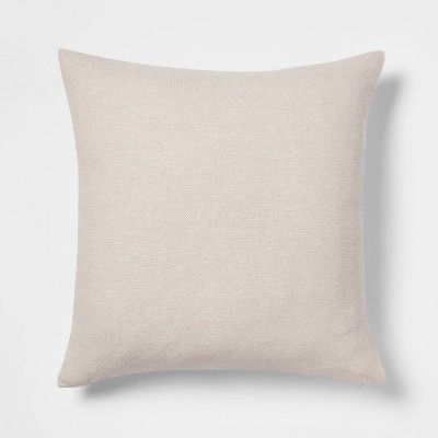 Oversized Chambray Square Throw Pillow Neutral - Threshold&#8482; | Target