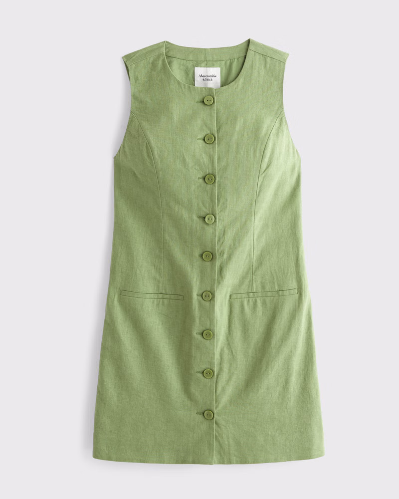 Women's The A&F Mara Linen-Blend Mini Dress | Women's Dresses & Jumpsuits | Abercrombie.com | Abercrombie & Fitch (US)