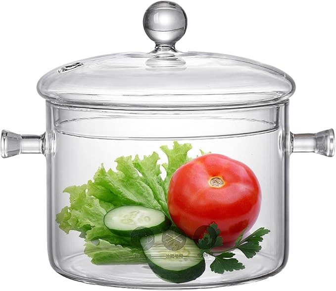 50 FL OZ Glass Saucepan Simmer Pot for Stove Potpourri Clear Pots with Lid for Cooking Borosilica... | Amazon (US)