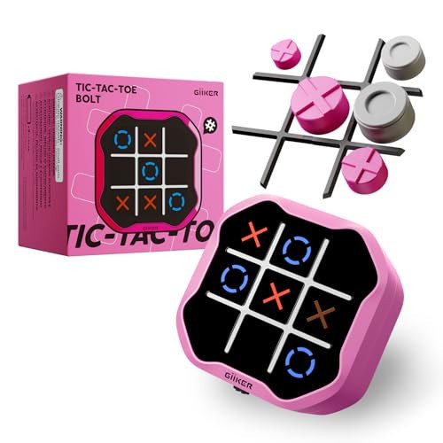 GiiKER Tic Tac Toe Bolt Game, Original 3-in-1 Handheld Games, Portable Travel Games for Car Ride, Toys Gift Idea for Kids and Adults, Stocking Stuffers Birthday Gifts for Boys Girls - Pink | Amazon (US)