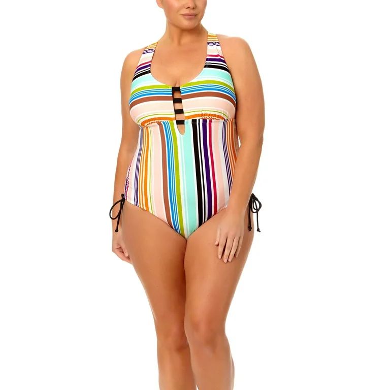 Terra & Sky Key West Stripe One-Piece Swimsuit | Walmart (US)