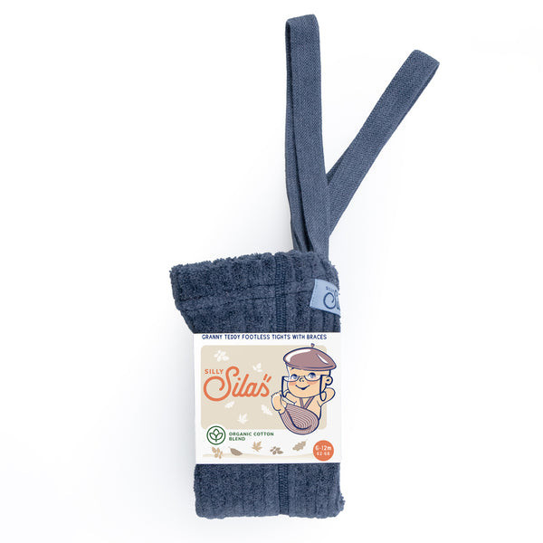 Silly Silas Steel Blue Granny Footless Tights With Braces - Trouva | Trouva (Global)