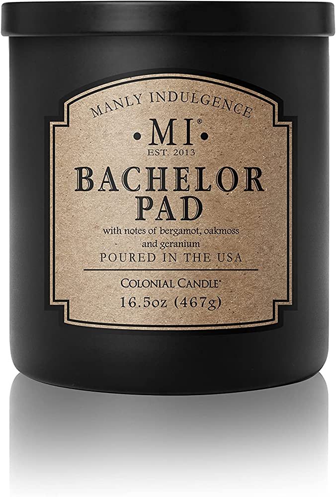 Manly Indulgence Bachelor Pad Jar Candle 16.5 oz - Woodsy Oakmoss, Bergamot, Black Tea, Citrus Hi... | Amazon (US)