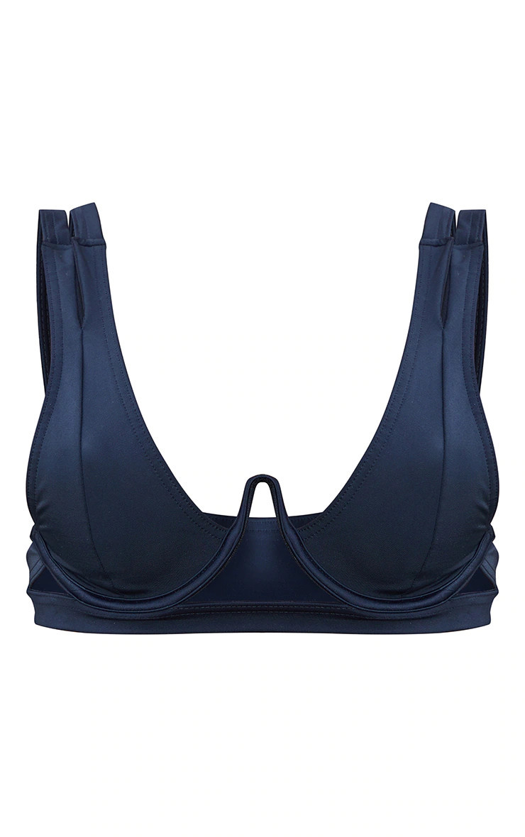 Black Strappy Underwired Bikini Top | PrettyLittleThing US