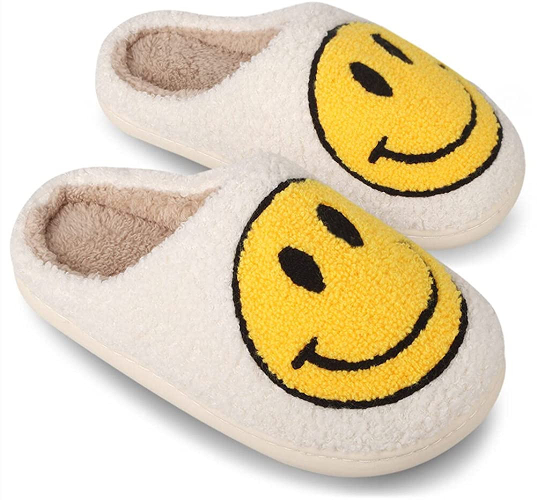 Smile Face Slippers Comfortable Indoor Outdoor Slippers Retro Soft Plush Lightweight Home Slipper... | Amazon (US)