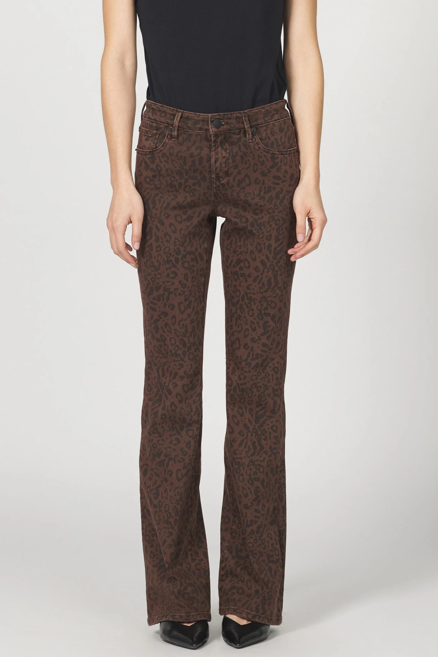 Jaxtyn Bootcut Mid Rise Regular Inseam Women Printed Jean Brown | Dear John Denim