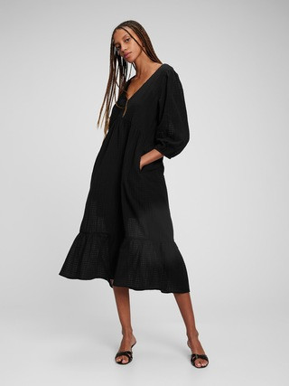 V-Neck Tiered Midi Dress | Gap (US)