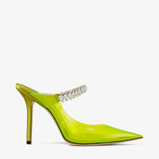 Neon Yellow Plexi Mules with Yellow Crystal Strap | Jimmy Choo (FR)