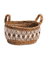 Small Banana Oval Basket With Macrame Detail | Home | T.J.Maxx | TJ Maxx