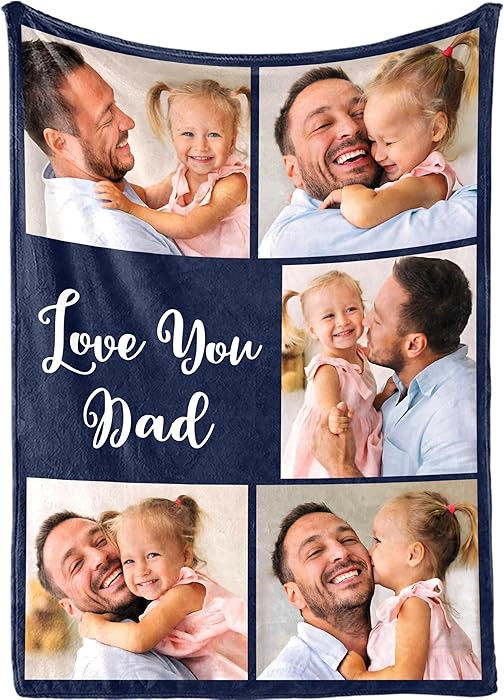 Fathers Day Blanket Gifts Custom Blankets with Photos Dad Gifts Personalized Picture Throw Blanke... | Amazon (US)
