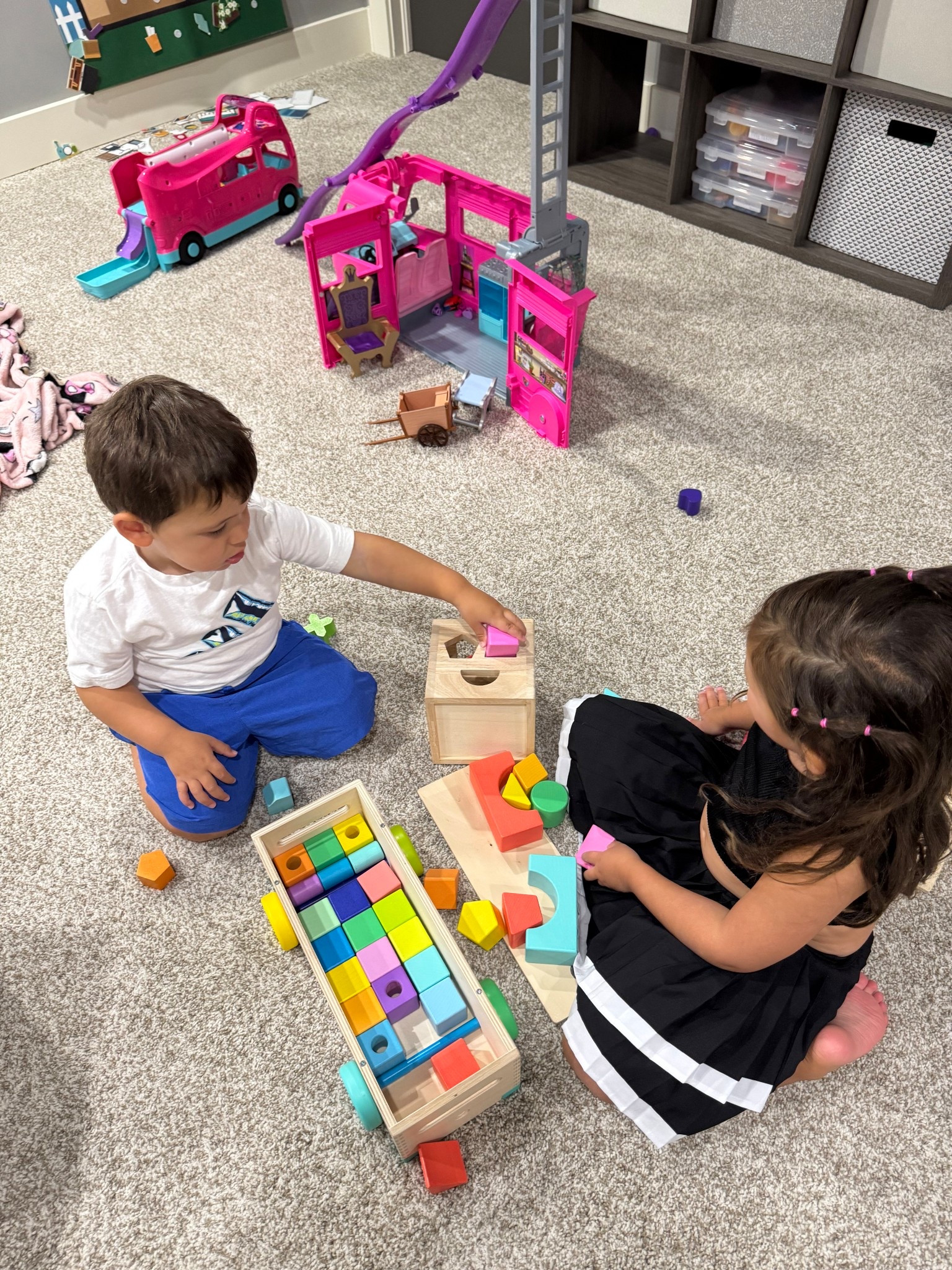 Montessori toys. Toddler toys. Wooden stacking blocks. 2-5 year old toys. Toy organization. Playroom. Barbie van. Kids toys. Toddler essentials. 

#LTKFamily #LTKKids