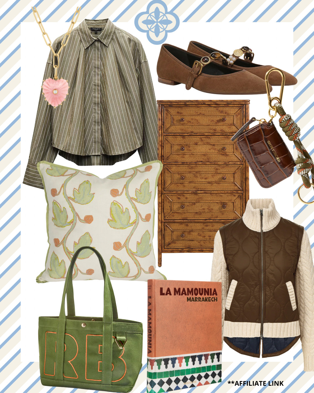 We created this fall-inspired shopping roundup to include the monogrammed carry-all tote and a mix of green and peach tones perfect for the transition into Fall. 

 #LTKOver40 #LTKHome #LTKItBag
