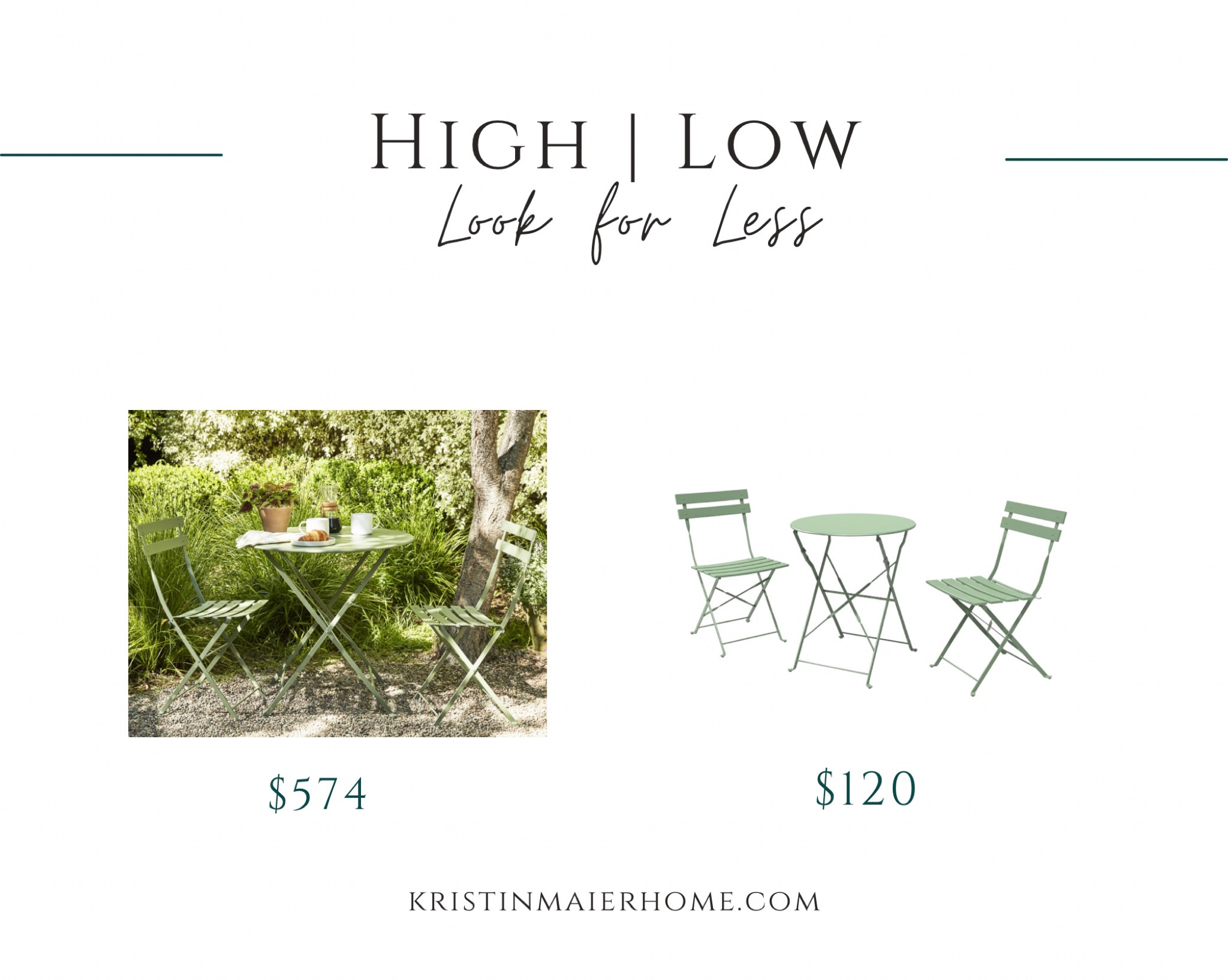 Metal patio bistro table. Outdoor dining for two. Both sets come in a variety of colors for every taste and vision.

#LTKhome #LTKsalealert #LTKFind