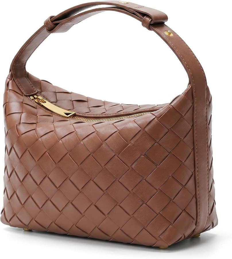 Purse Bag for Women, Vintage Hobo Handbag with Adjustable Strap - Suede Underarm Bag Hand-woven P... | Amazon (US)