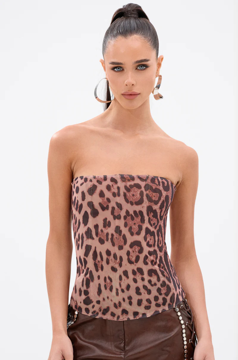 BELIEVE WHAT YOU WANT CHEETAH PRINT CORSET | AKIRA