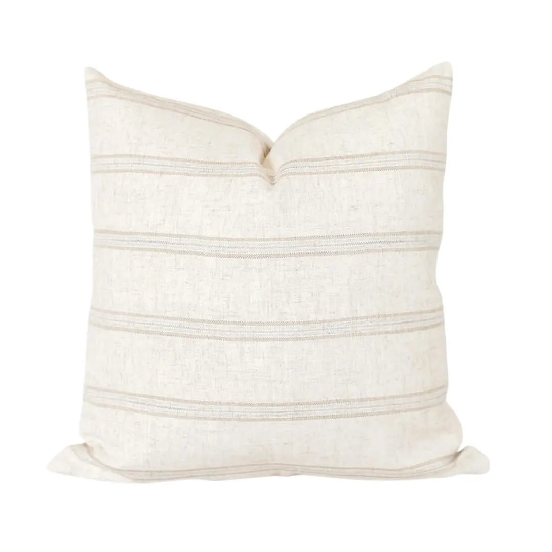 Beige Stripe Pillow Cover: Modern Farmhouse Neutral Accent Pillow - Etsy | Etsy (US)