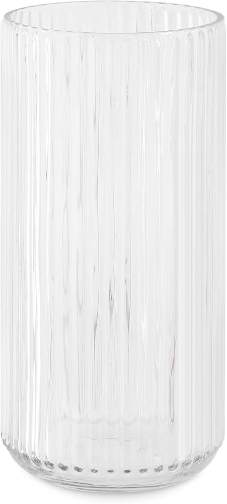 Navaris Ribbed Vase - ? 4.5 x 9.8 inches - Transparent Glass Flower Vase - Modern and Minimal Wid... | Amazon (US)