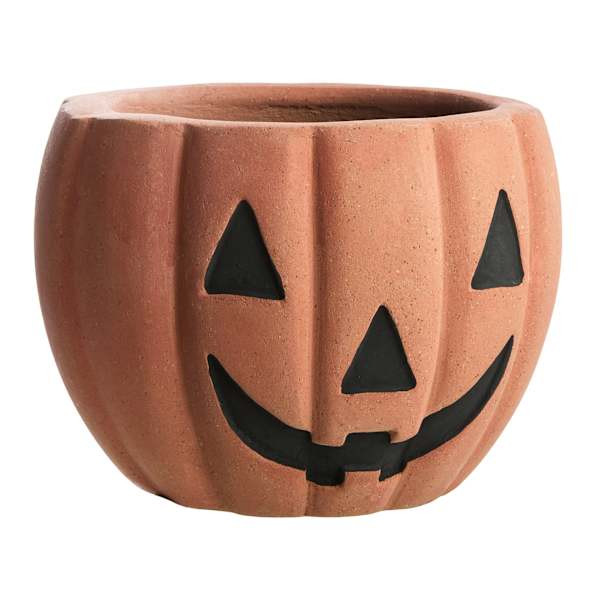 Terracotta Clay Pumpkin Planter, Small, Orange, Ceramic, sold by At Home | At Home