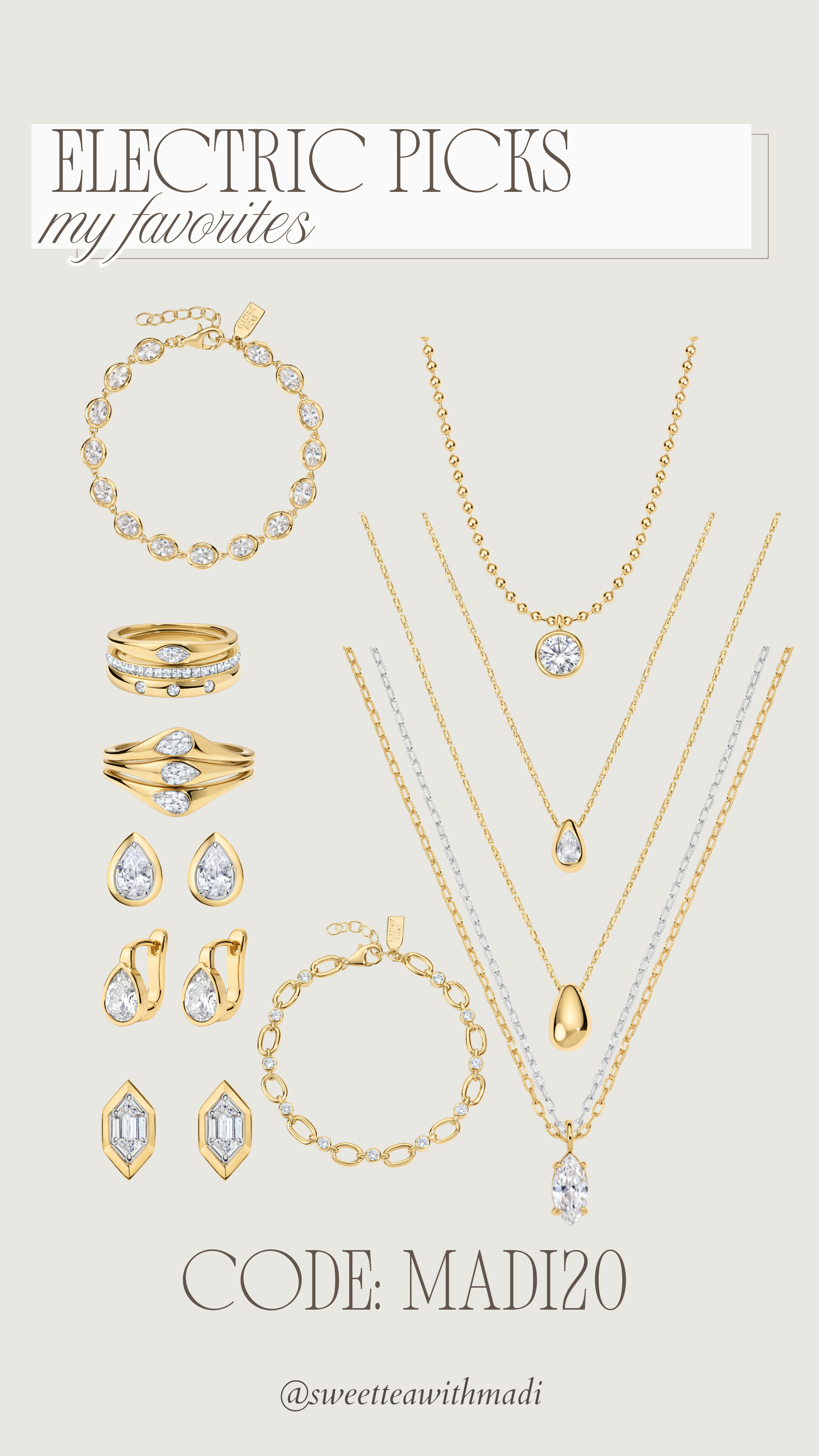 loving these pieces from electric picks! use my code "madi20" for $$$ off your order!!

jewelry, accessories, gold jewelry 

 #LTKgrwm #LTKootd