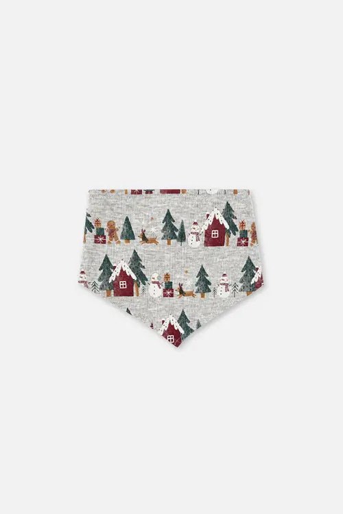 Deux par Deux Christmas Organic Cotton Tie Closure One Piece Bandana For Dogs in Holiday Print at Nordstrom, Size Large/x-Large | Nordstrom