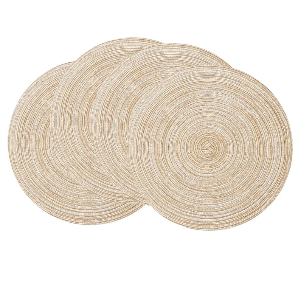 Coolmade Round Rop Cotton Braided Table Place Mats Braided Coaster Placemas Non-Slip Table Mats S... | Walmart (US)