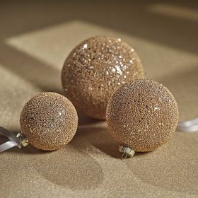 Gold Beaded Glass Ornament Set | Pottery Barn Teen