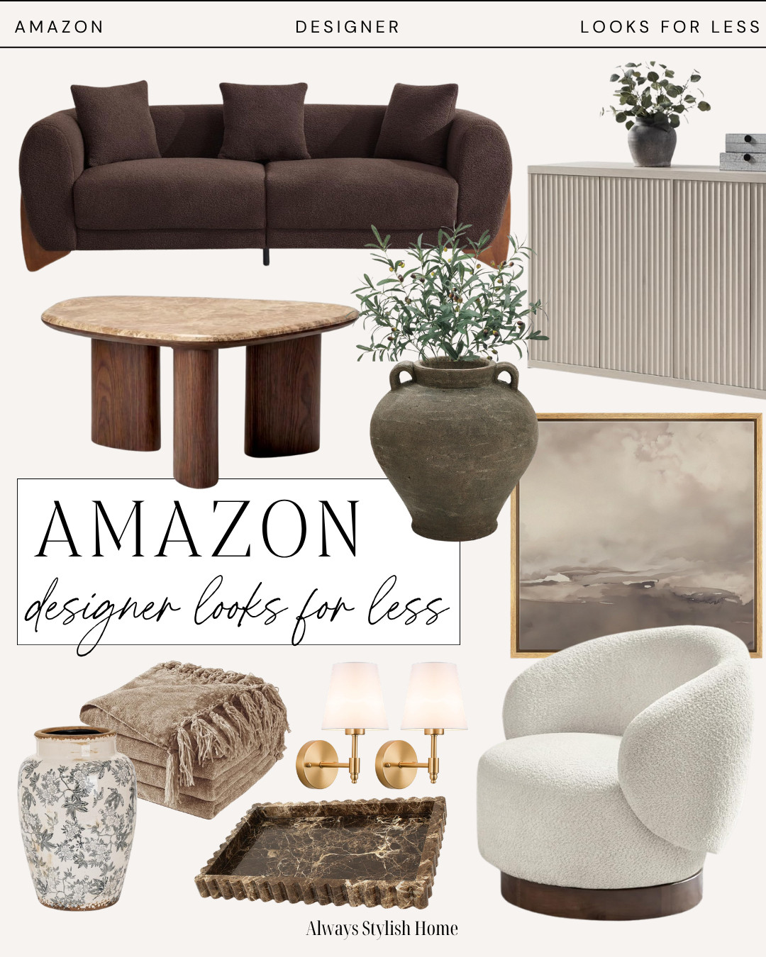 Amazon designer looks for less home finds that give your space a high-end feel without the designer price tag. Think neutral decor, timeless accents, and elevated pieces that instantly upgrade your home. These Amazon home finds are perfect if you love luxury-inspired style, modern classic decor, and affordable home upgrades.

#amazonhomefinds #designerlooksforless #luxuryinspiredhome #neutralhomedecor  

 #LTKSeasonal #LTKHome