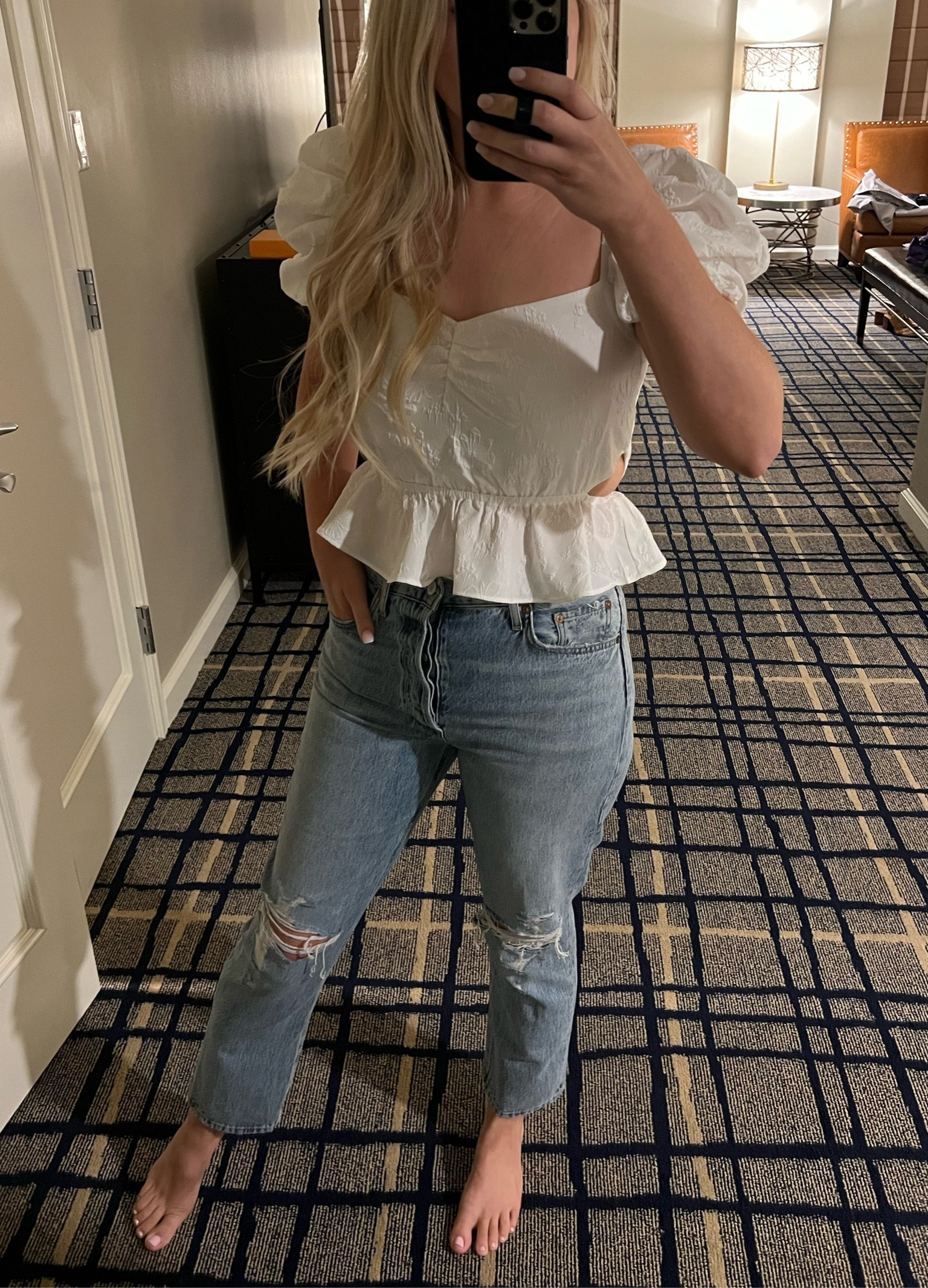 This top and distressed jeans fit true to size! My top is on sale!





#LTKsalealert #LTKSeasonal #LTKstyletip