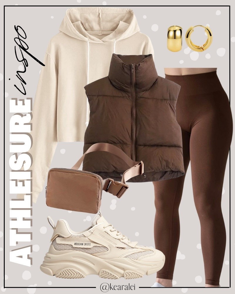 Fall outfit winter outfits Amazon activewear travel outfits athleisure outfit neutral workout outfit exercise leggings Lululemon Amazon fashion CRZ yoga tan beige brown leggings puffer vest chunky tennis shoes sneakers brown belt bag Fanny pack chunky gold hoops earrings || #amazon #athletic #exercise #workout #leggings #lululemon #nike #freepeople #sneakers #neutrals
.
.
.

Fitness Wear, Activewear, exercise outfit, workout leggings, sports bra, Lulu lemon, free people motion active athleisure
.

Amazon fashion, teacher outfits, business casual, casual outfits, neutrals, street style, Midi skirt, Maxi Dress, Swimsuit, Bikini, Travel, skinny Jeans, Puffer Jackets, Concert Outfits, Cocktail Dresses, Sweater dress, Sweaters, cardigans Fleece Pullovers, hoodies, button-downs, Oversized Sweatshirts, Jeans, High Waisted Leggings, dresses, joggers, fall Fashion, winter fashion, leather jacket, Sherpa jackets, Deals, shacket, Plaid Shirt Jackets, apple watch bands, lounge set, Date Night Outfits, Vacation outfits, Mom jeans, shorts, sunglasses, Disney outfits, Romper, jumpsuit, Airport outfits, biker shorts, Weekender bag, plus size fashion, Stanley cup tumbler
.
Target, Abercrombie and fitch, Amazon, Shein, Nordstrom, H&M, forever 21, forever21, Walmart, asos, Nordstrom rack, Nike, adidas, Vans, Quay, Tarte, Sephora, lululemon, free people, j crew jcrew factory, old navy


#LTKfitnessgoals #LTKActive #LTKootd