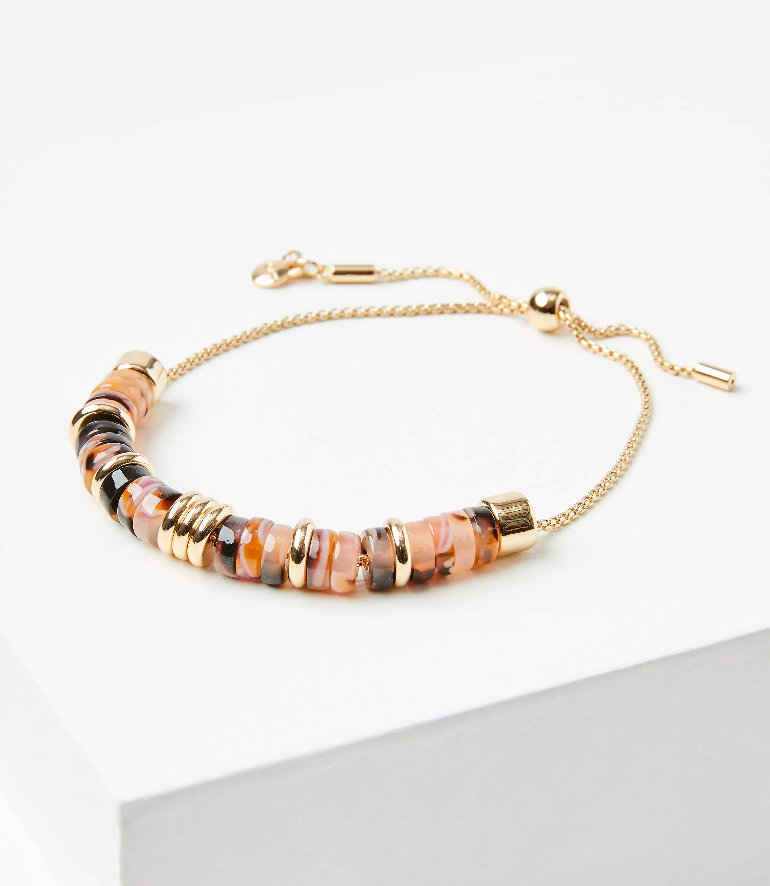 Tortoiseshell Print Spliced Pull Tie Bracelet | LOFT