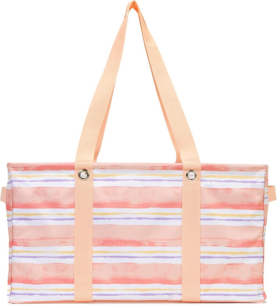 THIRTY-ONE Gifts Deluxe Utility Tote Bag with Side Pockets, Collapsible Hard-Bottom Tote Bag for ... | Amazon (US)