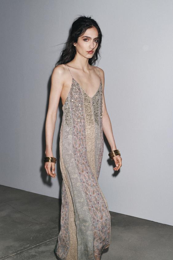 ZW COLLECTION BEADED CAMISOLE DRESS | Zara US