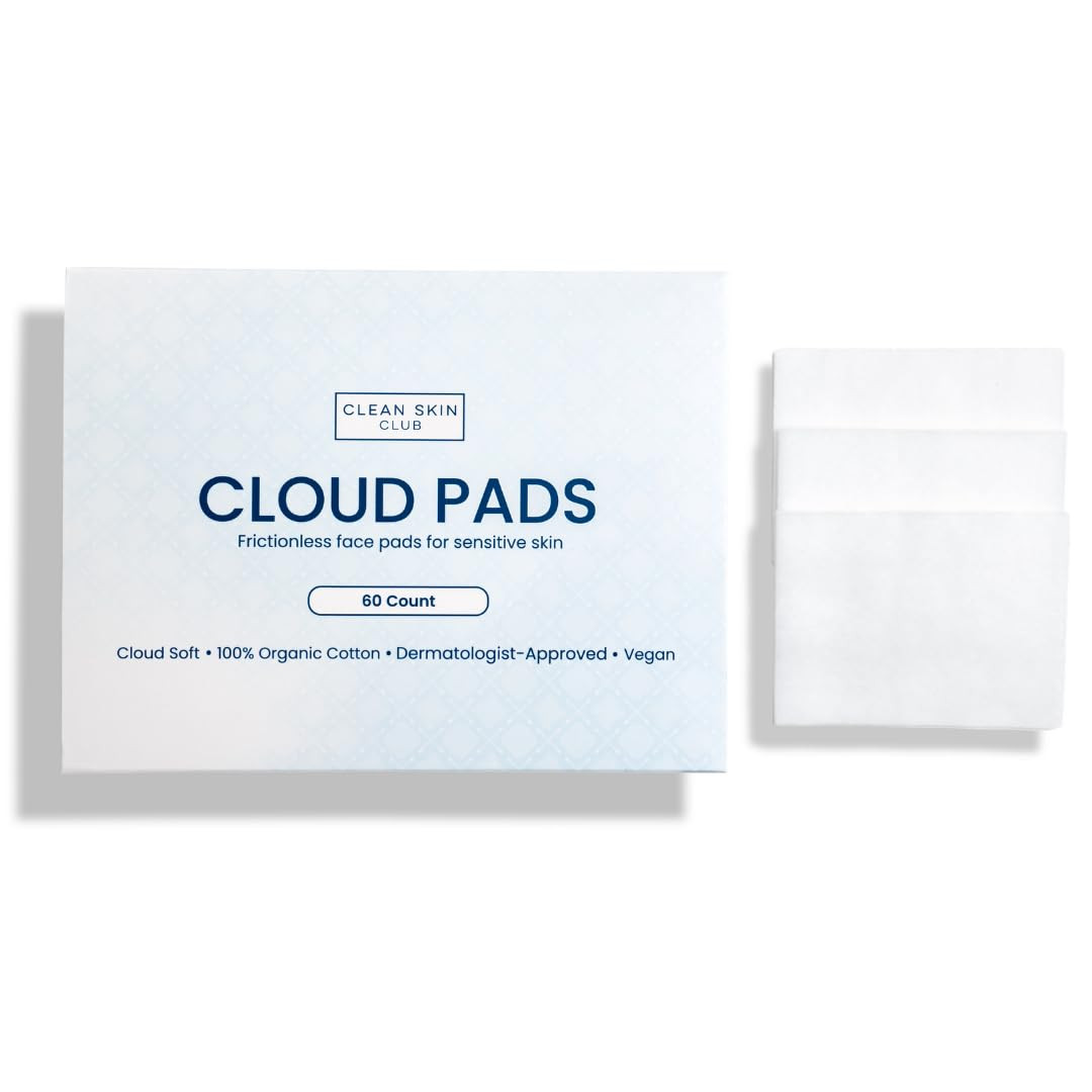 Clean Skin Club Cloud Pads, Ultra-Soft & Thick Face Pads, 60 Count, 100% Organic Cotton Dermatolo... | Amazon (US)