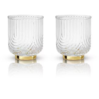 Viski Gatsby Lowball Glasses Set of 2 - Vintage Drinking Tumblers for Whiskey, Scotch & Bourbon, ... | Target