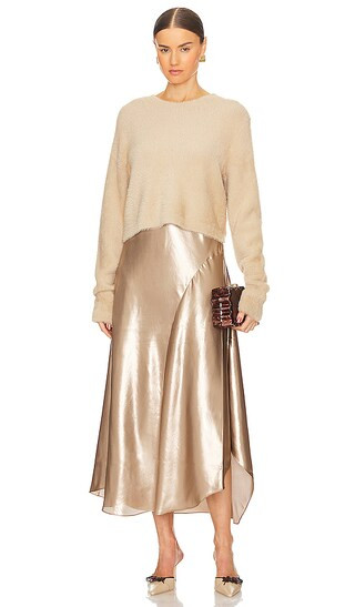 Megan Dress in Caramel Brown | Revolve Clothing (Global)