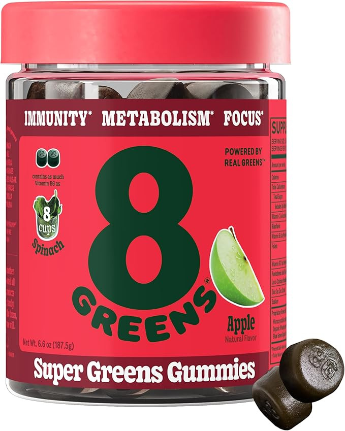 8Greens Supergreens Gummies | Super Greens Powder Superfood Gummy for Metabolism, Immunity & Focu... | Amazon (US)