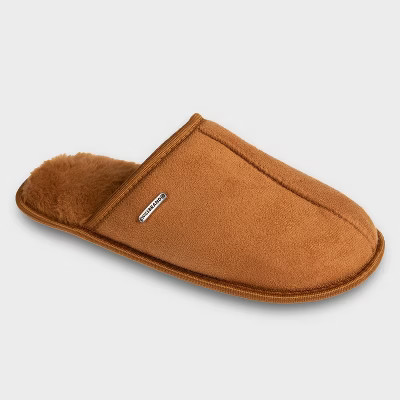 SWISSBRAND Men's Slippers -  Microsuede House Slippers for Men, Indoor and Outdoor Cozy Mens Slippers, Cognac, 7 | Target