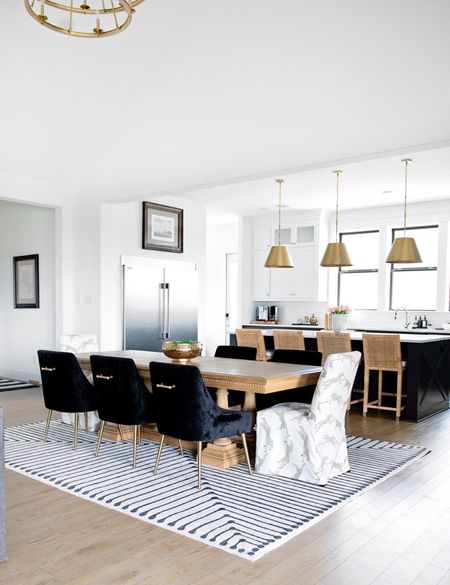I love my dining room rug! I love that it is stain resistant and can be thrown in the washing machine if needed! 

Home decor, dining furniture, Amazon home, Amazon finds, black and white rug, modern rug, dining rug, modern decor, kitchen pendants, brass lighting

#LTKFind #LTKhome #LTKstyletip