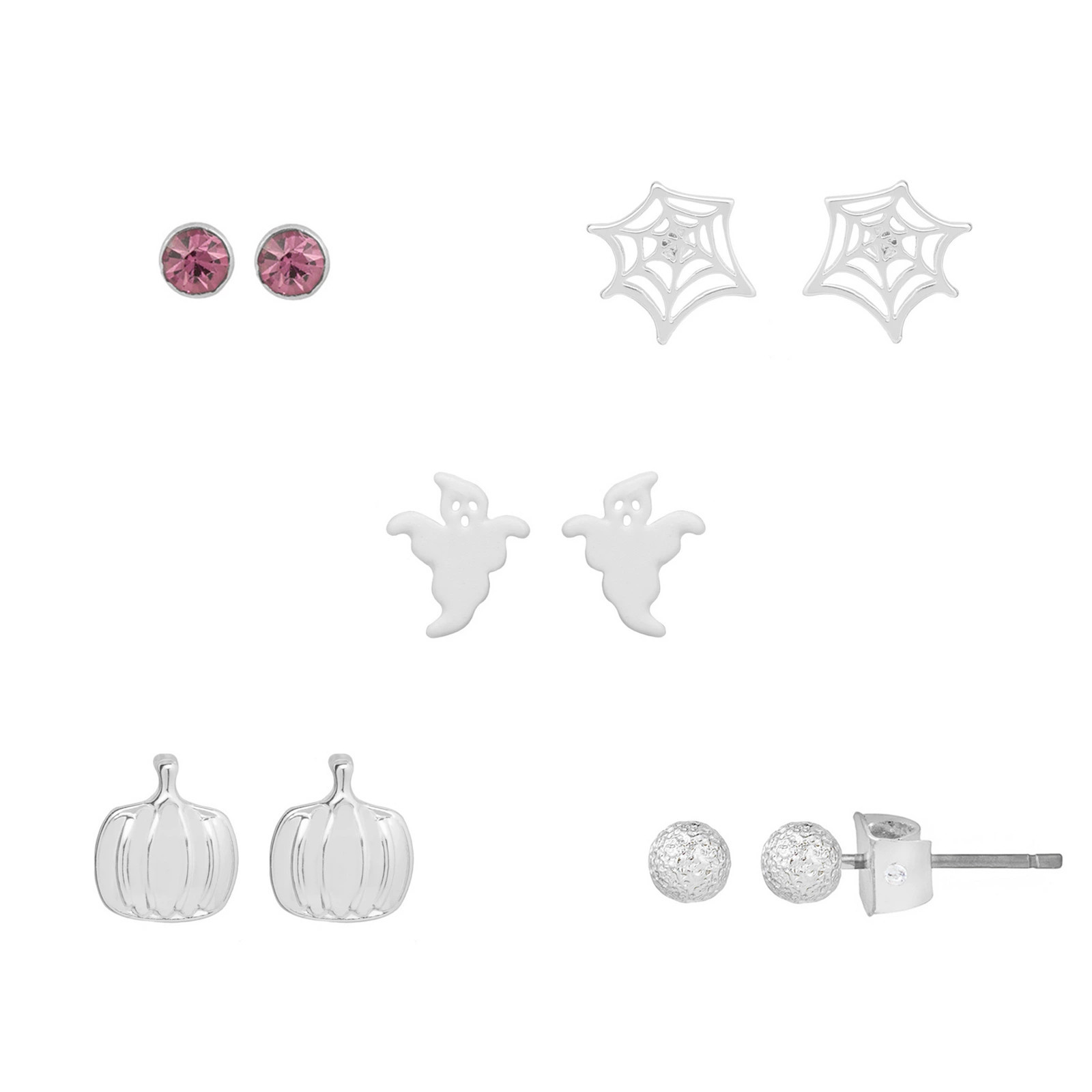 LC Lauren Conrad Silver Tone Halloween Whimsy 5-Pair Earring Pack, Women's | Kohl's