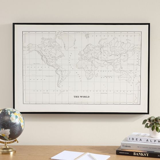 World Map Framed Print | Pottery Barn Teen