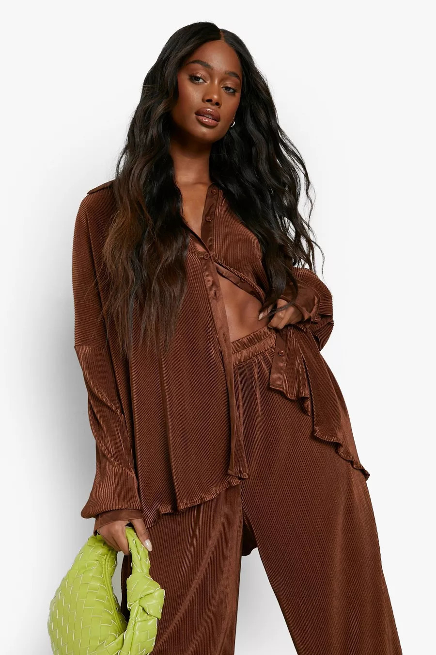Premium Oversized Plisse Blouse | Boohoo.com (NL)