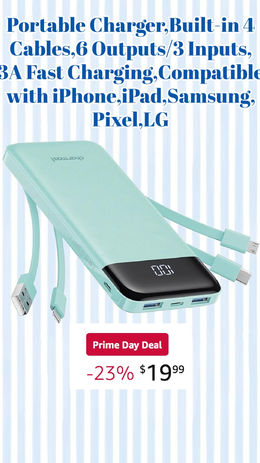 My portable charger is on sale! This stays in my purse!

Amazon Prime Day Deals
Prime Day Finds
Prime Day Favorites
Prime Day Must Haves
Best Prime Day Deals
Prime Day Home Deals
Prime Day Fashion Finds
Prime Day Beauty Deals
Prime Day Kitchen Finds
Prime Day Organization Finds
Prime Day Travel Essentials
Prime Day Tech Deals
Prime Day Under $25
Prime Day Under $50
Prime Day Under $100
Amazon Best Sellers
Amazon Favorites
Amazon Must Haves
Amazon Home Finds
Amazon Fashion Finds
Amazon Beauty Favorites
Amazon Kitchen Essentials
Amazon Organization Products
Amazon Travel Must Haves
Amazon Daily Deals
Amazon Hidden Gems
Amazon Viral Finds
Amazon TikTok Made Me Buy It
Amazon Customer Favorites
Amazon Top Rated Finds
Amazon Summer Essentials
Back to School Finds
Teacher Favorites
College Essentials
Dorm Room Finds
Cleaning Favorites
Laundry Room Essentials
Pantry Organization
Closet Organization
Home Refresh Finds
Everyday Essentials
Classic Style Finds
Preppy Amazon Finds
Affordable Luxury Finds
Coastal Home Finds
Neutral Home Decor
Kitchen Gadgets
Coffee Bar Essentials
Hosting Essentials
Travel Favorites
Road Trip Essentials
Workout Essentials
Beauty Must Haves
Skincare Favorites
Hair Tool Deals
White Sneaker Finds
Fall Transition Pieces
Wardrobe Staples
Capsule Wardrobe Essentials
Best Amazon Deals Today
Lightning Deals
Limited Time Deals
Worth the Hype Amazon Finds

#LTKTravel #LTKSaleAlert #LTKmomlife
